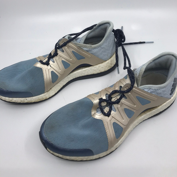 Adidas Boost Blue Gold Sneakers Size 7F/6M - Picture 6 of 8